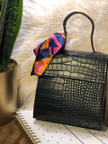 Shakira Selections: Black handbag Crocodile Embossed