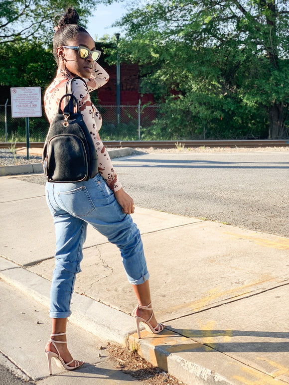 Black vegan backpack/tote